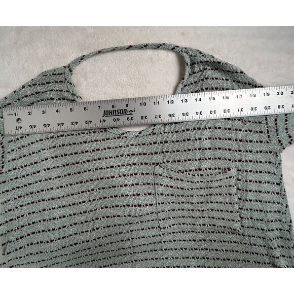 Free People Womens Angel Island Stripe Hacci Sweater Small Blue Purple Open Back - Picture 5 of 7